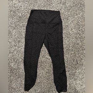 Members Mark Black Leopard High Rise Leggings With Pockets Size Medium Used